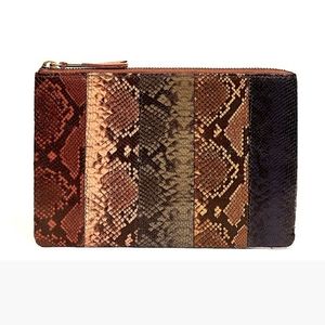 Madewell Snake Leather Embossed Clutch Pouch